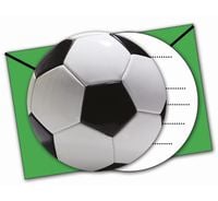 zaproszenia z kopertą football party 6szt piłka