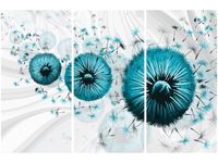 60 90CM OBRAZ 3 ELEM TURKUSOWE DMUCHAWCE 5 DRUK PŁÓTNO RAMA