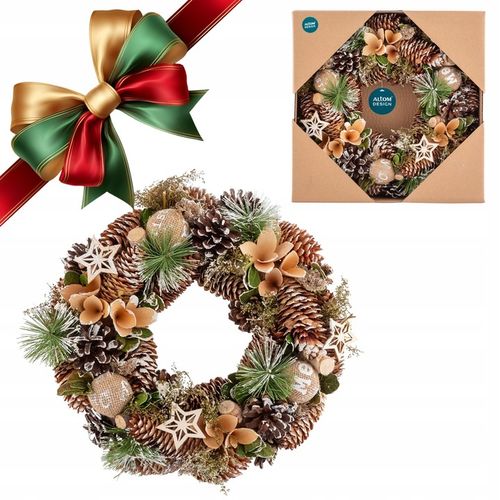 Wianek świąteczny na drzwi stroik wieniec Altom Design szyszki 30 cm na Arena.pl