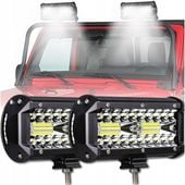 ZESTAW LAMPA ROBOCZA HALOGEN SAMOCHODOWY QUAD 2x 120W MOCNY LED CREE IP68