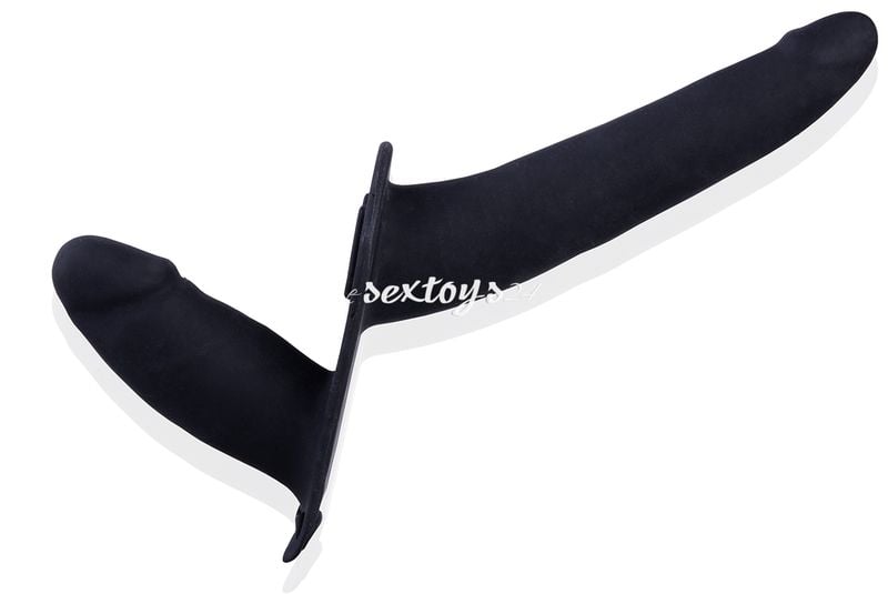 Silikonowy Podwójny Penis Strap On Na Pasach zdjęcie 2