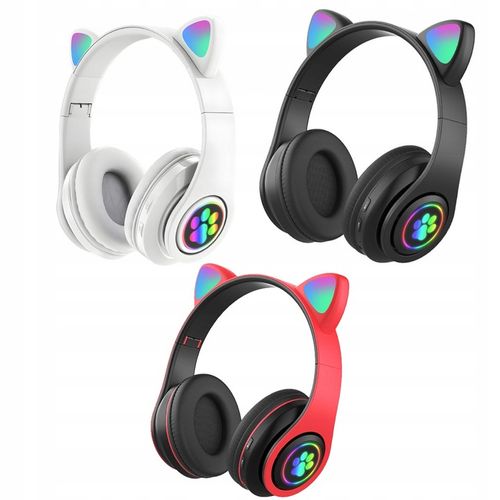 SŁUCHAWKI BEZPRZEWODOWE B39 Z USZAMI BLUETOOTH RGB KOCIE USZY DLA na Arena.pl