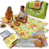 Mata Plażowa Koc Termo Piknikowy 200x300 cm Koc z Zapinką Wodoodporna