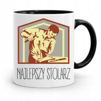 Kubek Czarny Prezent Stolarza Najlepszy Stolarz Z Nadrukiem Ze Zdjęciem