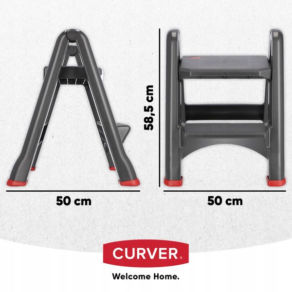 Curver 155160 Taboret Składany Grafitowy Do 150kg zdjęcie 3