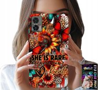 ETUI DO MOTOROLA EDGE 30 NEO - SHE IS RARE, SŁONECZNIKI, KWIATY, MOTYLE