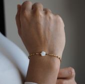 Bransoletka - Muszla kwiatek, Hematyt złoty i srebro złocone