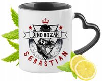 Kubek Czarny Z Uszkiem W Kształcie Serca Dla Sebastiana Idealny Na Prezent