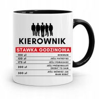 Kubek Czarny Dla Kierownika Stawka Godzinowa Z Nadrukiem Ze Zdjęciem
