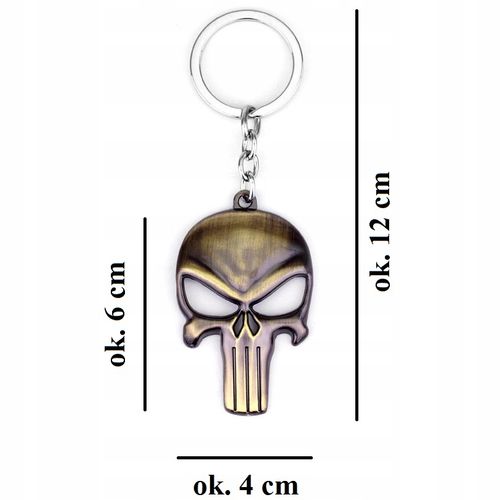 Breloczek GOLD Punisher Revenge Zemsta Czaszka Mściciel Gadżet do kluczy na Arena.pl