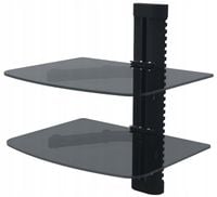 Półka ścienna RTV podwójna RED EAGLE TWO szklana do 10 kg