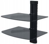 Półka ścienna RTV podwójna RED EAGLE TWO szklana do 10 kg