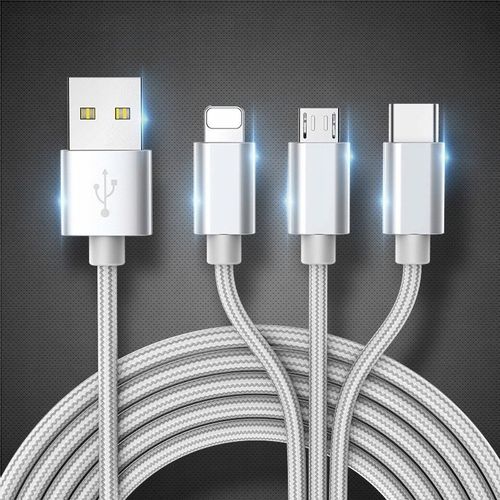 Kabel Ładowarka 3W1 Iphone Microusb Typ-C Samsung na Arena.pl