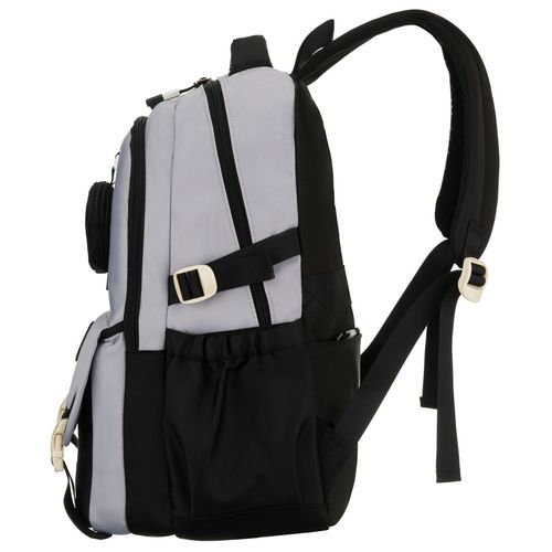 szaro-czarny plecak szkolny z poliestru z dodatkową saszetką - peterson na Arena.pl