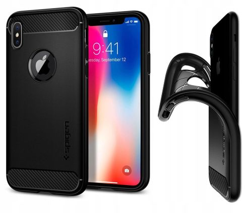 SPIGEN RUGGED ARMOR - ETUI GUMOWE DO IPHONE X/10 na Arena.pl