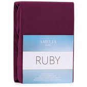 Prześcieradło RUBY styl klasyczny frotte z gumką 160x200 bordowy AmeliaHome