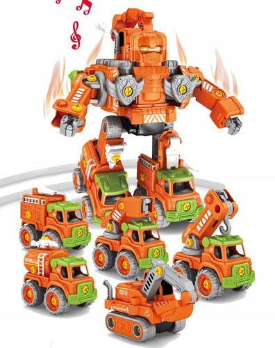 AUTO ROBOT DO SKRĘCANIA 5w1 LED TRANSFORMER XXL ZABAWKA KONSTRYKCYJNA na Arena.pl