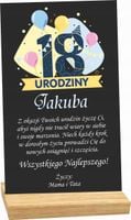 STATUETKA RAMKA na 18 urodziny życzenia spersonalizowany prezent nadruk UV