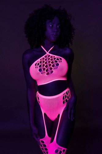 two piece with crop top and stockings   pink   xs/xl na Arena.pl