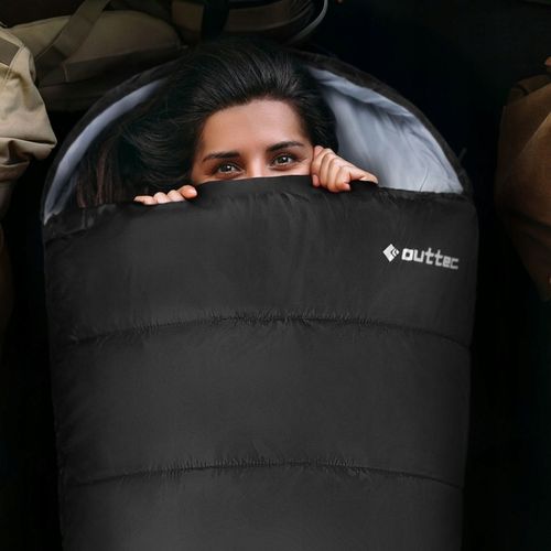 ŚPIWÓR TURYSTYCZNY LEKKI KOŁODRA Z KAPTUREM HOODED CAŁOROCZNY OUTTEC na Arena.pl