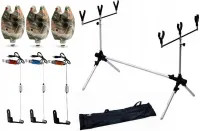 STANOWISKO KARPIOWE STOJAK 3WĘDKI ROD-POD+ 3x SYGNALIZATOR BRAŃ+ 3x SWINGER
