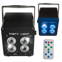 Reflektor akumulatorowy efekt świetlny LED RGB pilot dyskotekowy imprezowy