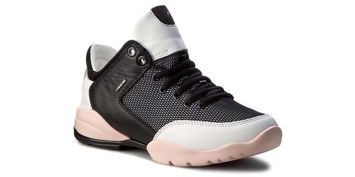 Geox Półbuty damskie - D Sfinge A - rozmiar 36 - czarno-białe, skórzane na Arena.pl