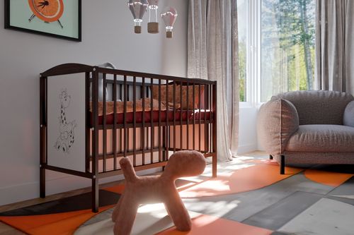 Łóżeczko b/sz BAJKA ORZECH ŻYRAFA tapczan na Arena.pl