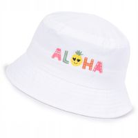 Biały KAPELUSZ bawełniany czapka letnia BUCKET HAT r. 50-52
