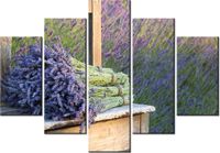 105CM 150CM OBRAZ 5 ELEM BUKIET LAWENDY DRUK