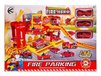 CZERWONY PARKING STRAŻ POŻARNA W ZESTAWIE 3 AUTKAMI