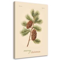 Obraz - Szyszka i napis Wesołych Świąt 40x60