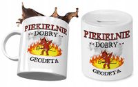 Dla Geodety Zestaw Kubek + Skarbonka Na Prezent Z Nadrukiem Ze Zdjęciem