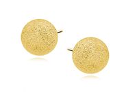 Eleganckie pozłacane srebrne szronione piaskowane kolczyki kule srebro 925 Z0978_7G