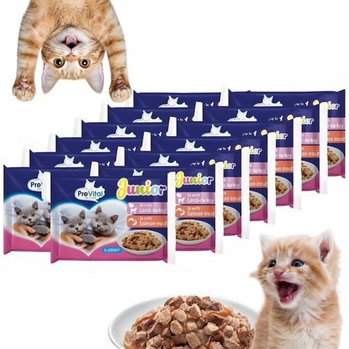 KARMA MOKRA DLA KOTA PREVITAL JUNIOR 52 X 100G SASZETKI DLA KOCIĄT MIX na Arena.pl