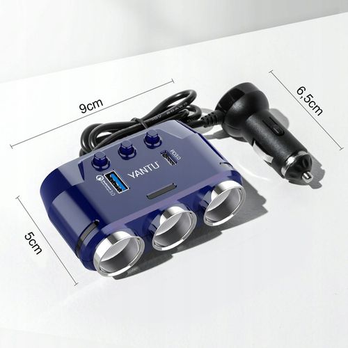 Rozdzielacz Gniazda Zapalniczki Samochodowej Ładowarka 12-24V Port USB-C na Arena.pl