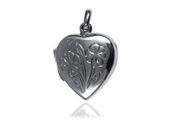 SREBRNY OTWIERANY WISIOR SEKRETNIK SERCE KWIATY