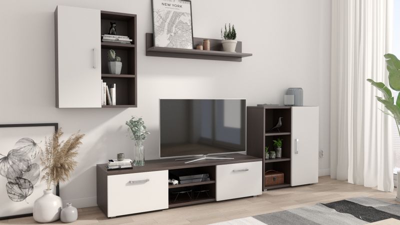 MEBLOŚCIANKA  IKAR WENGE BIAŁY zdjęcie 1