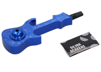 Fajka Fifka Lufka Metalowa w Kształcie Gitary 10,5 cm Niebieska + 5 Sitek