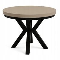 STÓŁ OKRĄGŁY ROZKŁADANY NOGA METAL SALON KUCHNIA 100cm+2x50cm KASZMIR