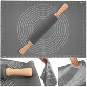 GRUBA STOLNICA SILIKONOWA MATA KUCHENNA 60 cm X 40 cm + WAŁEK XXXL
