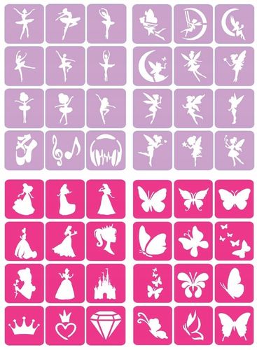 Szablony do tatuaży brokatowych, Tatuaże brokatowe - mix 100 sztuk na Arena.pl