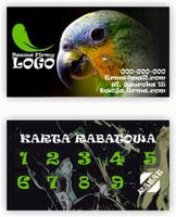 Karty stałego klienta RABATOWE 120 szt LOGO nazwa firmy papugarnia