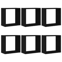 Półki ścienne kostki, 6 szt., czarny dąb, 30x15x30 cm