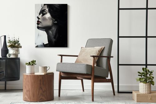 Obraz Na Ścianę Kobiecy PORTRET Abstrakcja Czerwone Usta 70cm x 100cm na Arena.pl