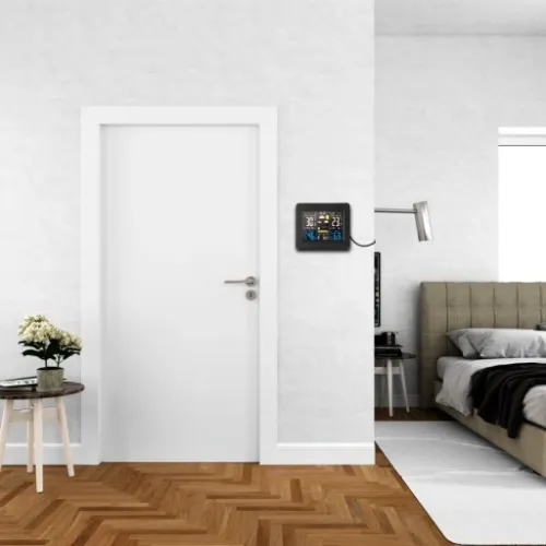 BEZPRZEWODOWA STACJA POGODY LCD POGODOWA HIGROMETR BAROMETR DCF + CZUJNIK na Arena.pl