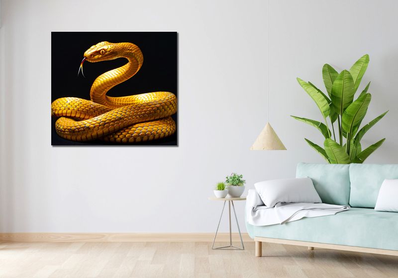 Obraz 100x90cm Złoty Wąż zdjęcie 2