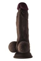 dildo na przyssawce dong with balls mahogany shaft