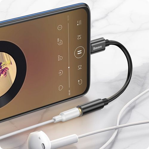 BASEUS ADAPTER PRZEJŚCIÓWKA AUDIO USB-C TYP-C - MINI JACK 3.5MM AUX DAC na Arena.pl