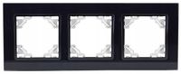 QUADRA RAMKA POTRÓJNA SZKLANA CZARNA WŁĄCZNIK 3